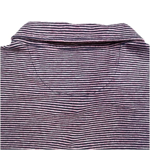 Faherty Isle Polo Shirt Men's XXL Pink Gray Striped Organic Cotton Preppy Modern - Picture 6 of 10